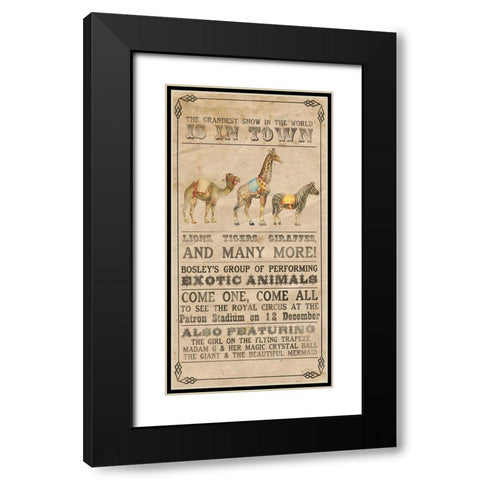 Vintage Circus Collection B Black Modern Wood Framed Art Print with Double Matting by Popp, Grace