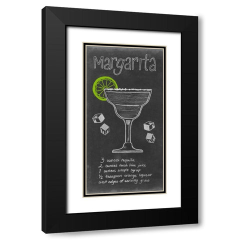 Chalkboard Cocktails Collection B Black Modern Wood Framed Art Print with Double Matting by Popp, Grace
