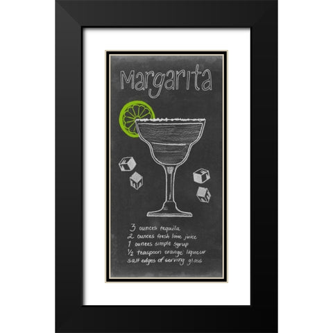 Chalkboard Cocktails Collection B Black Modern Wood Framed Art Print with Double Matting by Popp, Grace
