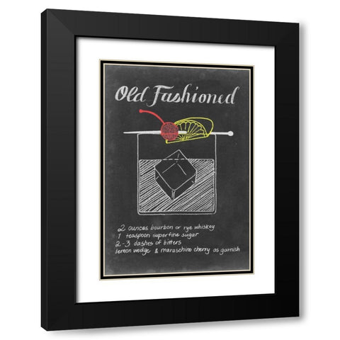Chalkboard Cocktails Collection E Black Modern Wood Framed Art Print with Double Matting by Popp, Grace