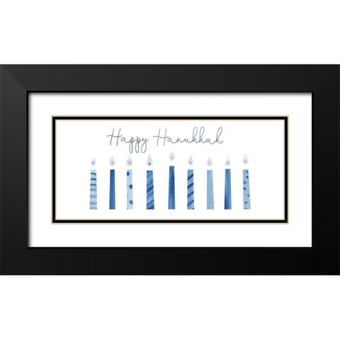 Indigo Hanukkah Collection D Black Modern Wood Framed Art Print with Double Matting by Borges, Victoria