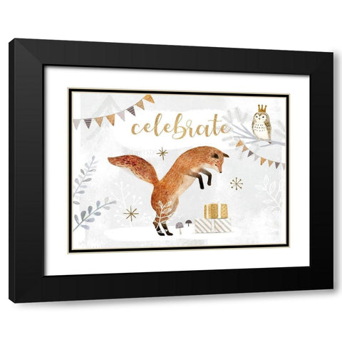 Woodland Celebration Collection A Black Modern Wood Framed Art Print with Double Matting by Borges, Victoria