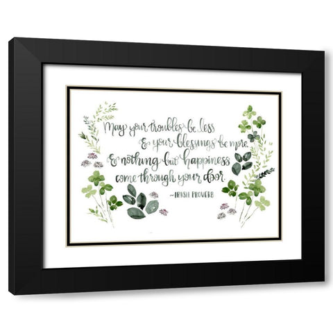 Clover Sayings Collection A Black Modern Wood Framed Art Print with Double Matting by Parker, Jennifer Paxton
