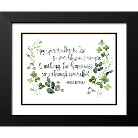 Clover Sayings Collection A Black Modern Wood Framed Art Print with Double Matting by Parker, Jennifer Paxton