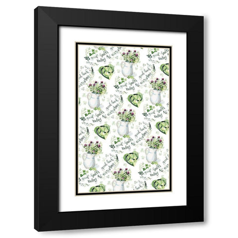 Clover Sayings Collection E Black Modern Wood Framed Art Print with Double Matting by Parker, Jennifer Paxton