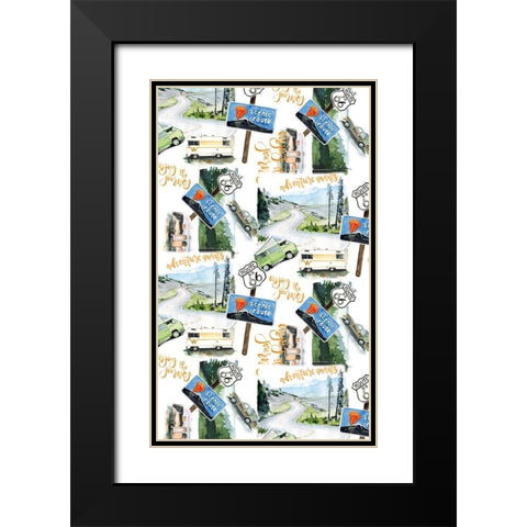 Summer Vacation Collection E Black Modern Wood Framed Art Print with Double Matting by Parker, Jennifer Paxton
