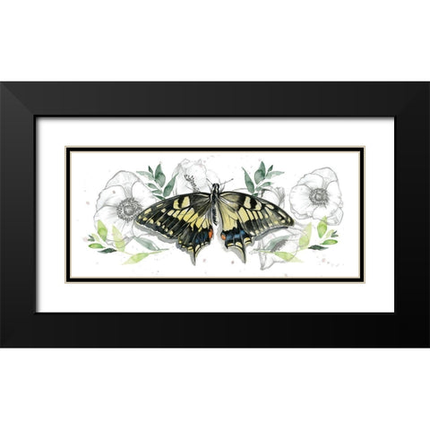Watercolor Butterfly Collection D Black Modern Wood Framed Art Print with Double Matting by Parker, Jennifer Paxton