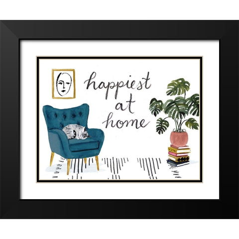 Homebody Collection A Black Modern Wood Framed Art Print with Double Matting by Borges, Victoria