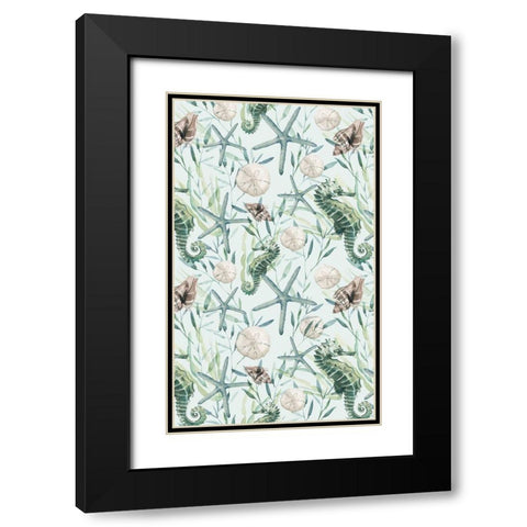 Coastal Vibes Collection E Black Modern Wood Framed Art Print with Double Matting by Parker, Jennifer Paxton