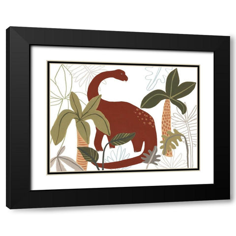 Mighty Dinos Collection A Black Modern Wood Framed Art Print with Double Matting by Vess, June Erica