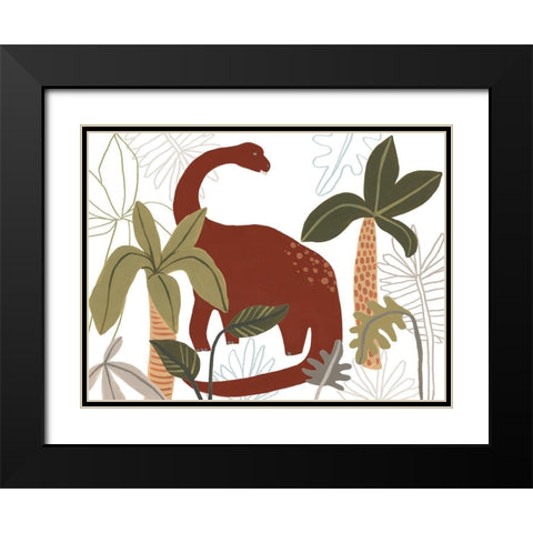 Mighty Dinos Collection A Black Modern Wood Framed Art Print with Double Matting by Vess, June Erica
