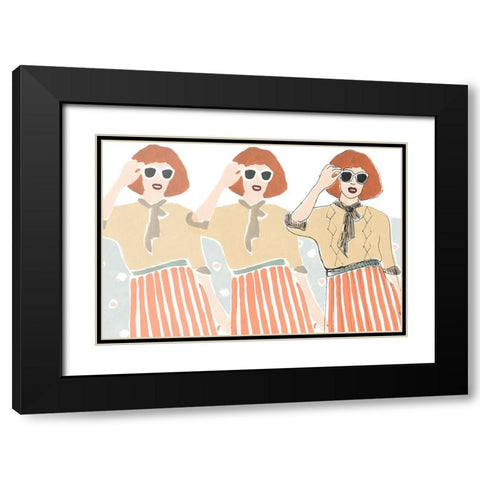 Fashion Vignette Collection A Black Modern Wood Framed Art Print with Double Matting by Vess, June Erica