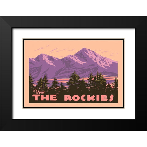 American Wayfarer Collection A Black Modern Wood Framed Art Print with Double Matting by Green, Jacob