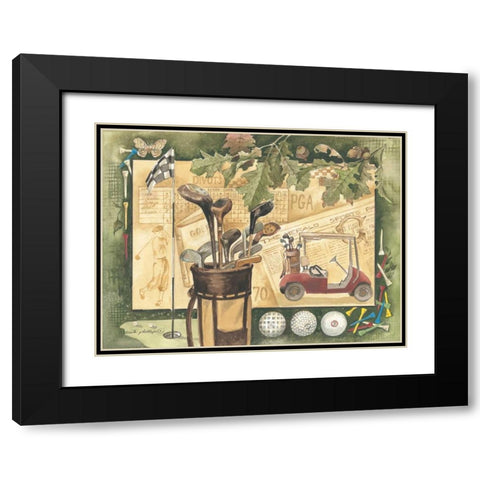 Golf Cart Black Modern Wood Framed Art Print with Double Matting by Phillips, Anita