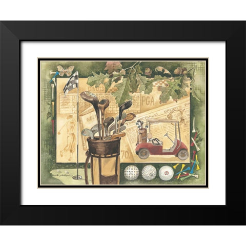 Golf Cart Black Modern Wood Framed Art Print with Double Matting by Phillips, Anita