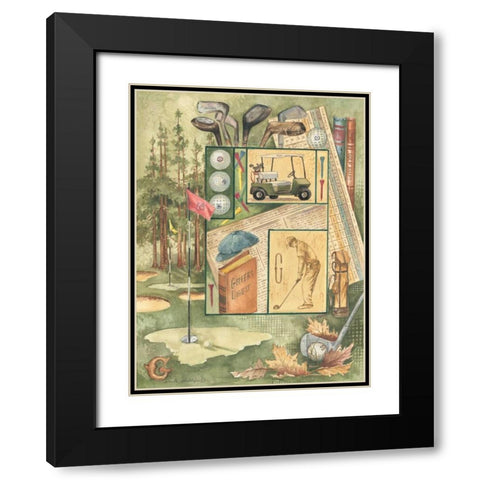 Golfers Digest Black Modern Wood Framed Art Print with Double Matting by Phillips, Anita