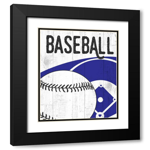 Baseball Black Modern Wood Framed Art Print with Double Matting by Perrenoud, Aubree