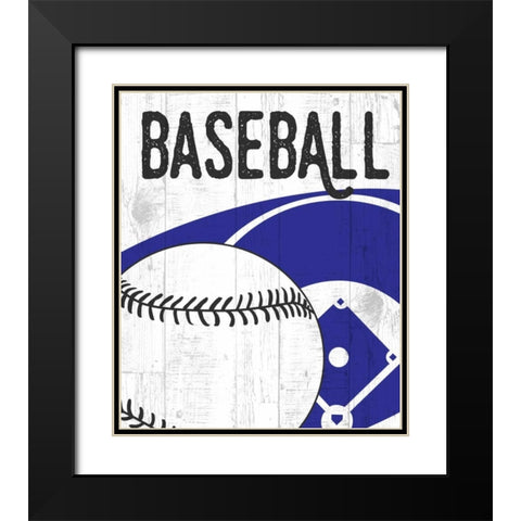 Baseball Black Modern Wood Framed Art Print with Double Matting by Perrenoud, Aubree