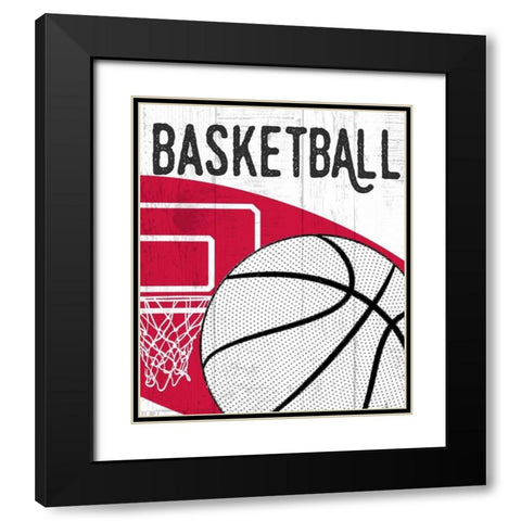 Basketball Black Modern Wood Framed Art Print with Double Matting by Perrenoud, Aubree