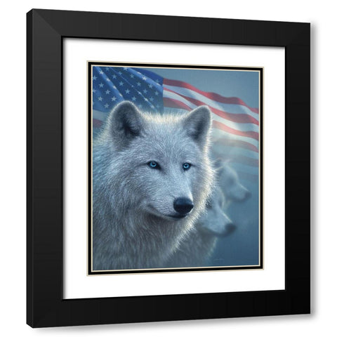 Arctic Wolves America Black Modern Wood Framed Art Print with Double Matting by Bogle, Collin