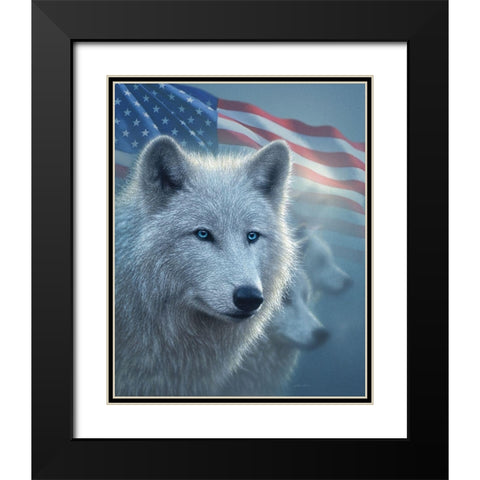 Arctic Wolves America Black Modern Wood Framed Art Print with Double Matting by Bogle, Collin
