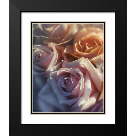 Rose Pedals Black Modern Wood Framed Art Print with Double Matting by Bogle, Collin