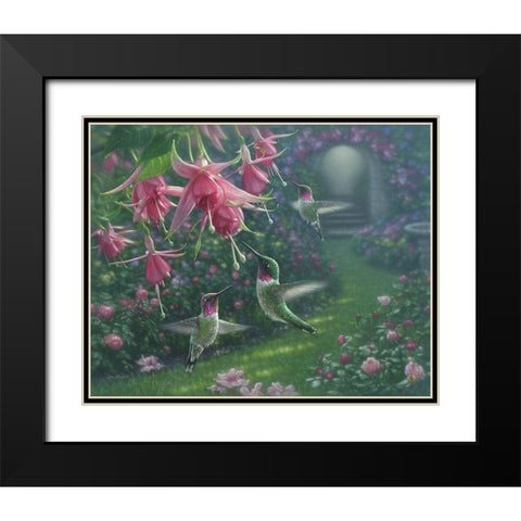 Hummingbird Haven Black Modern Wood Framed Art Print with Double Matting by Bogle, Collin