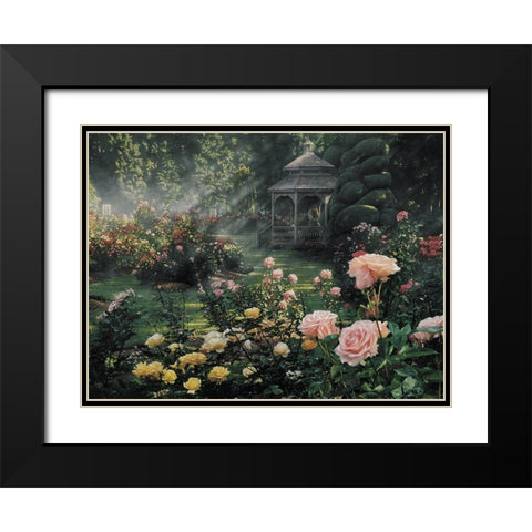 Rose Garden - Paradise Found Black Modern Wood Framed Art Print with Double Matting by Bogle, Collin