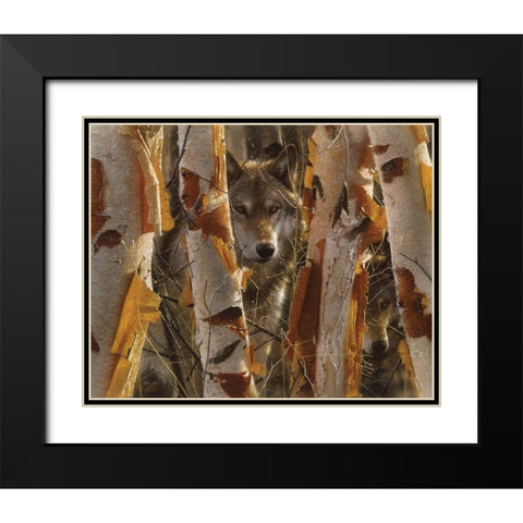 Wolves - The Guardian Black Modern Wood Framed Art Print with Double Matting by Bogle, Collin