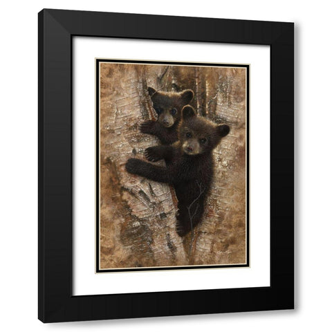Curious Cubs Black Modern Wood Framed Art Print with Double Matting by Bogle, Collin