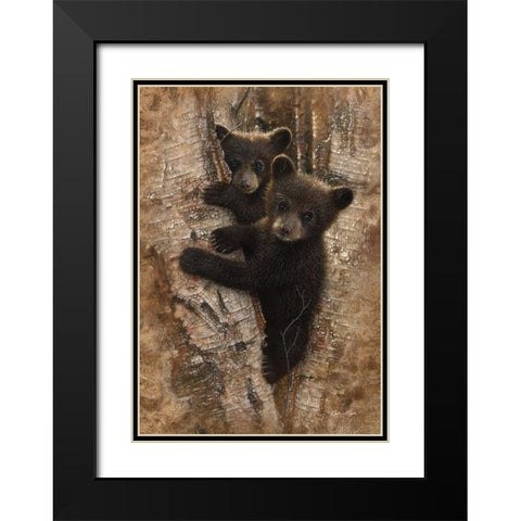 Curious Cubs Black Modern Wood Framed Art Print with Double Matting by Bogle, Collin