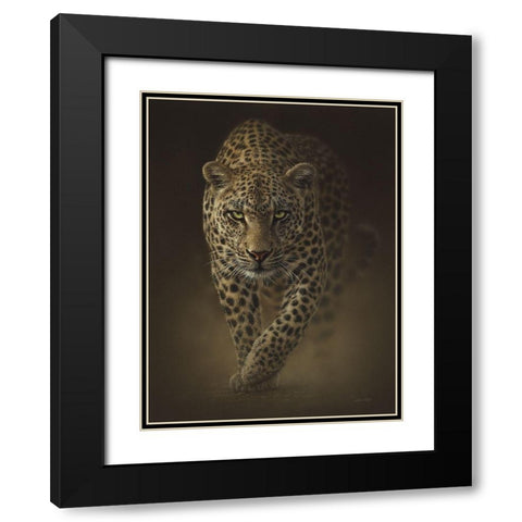Leopard - Savage Black Modern Wood Framed Art Print with Double Matting by Bogle, Collin