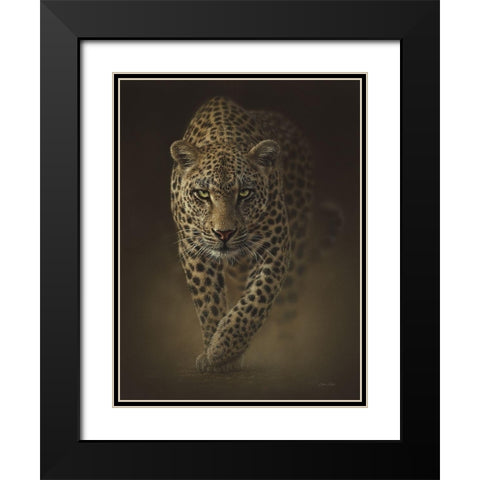 Leopard - Savage Black Modern Wood Framed Art Print with Double Matting by Bogle, Collin