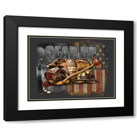 Gear Up Black Modern Wood Framed Art Print with Double Matting by Baldwin, Jim