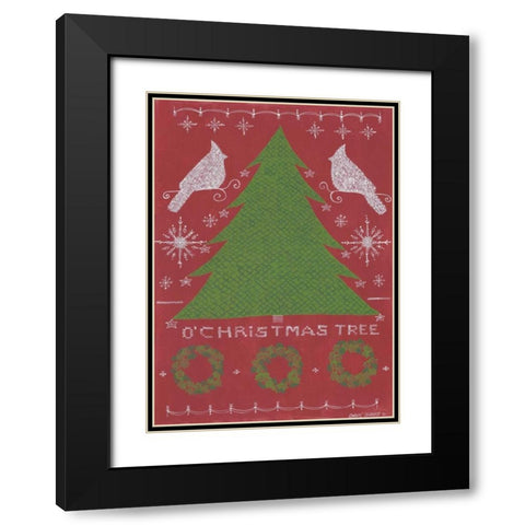 O Christmas Tree Black Modern Wood Framed Art Print with Double Matting by Shamp, Cindy