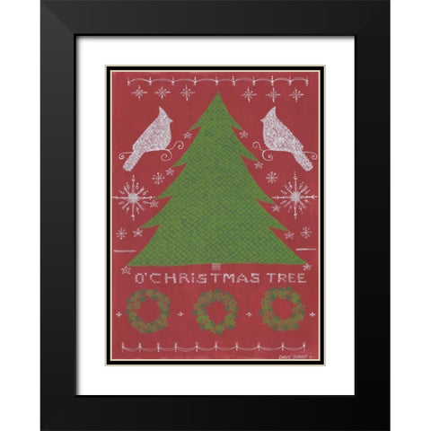 O Christmas Tree Black Modern Wood Framed Art Print with Double Matting by Shamp, Cindy