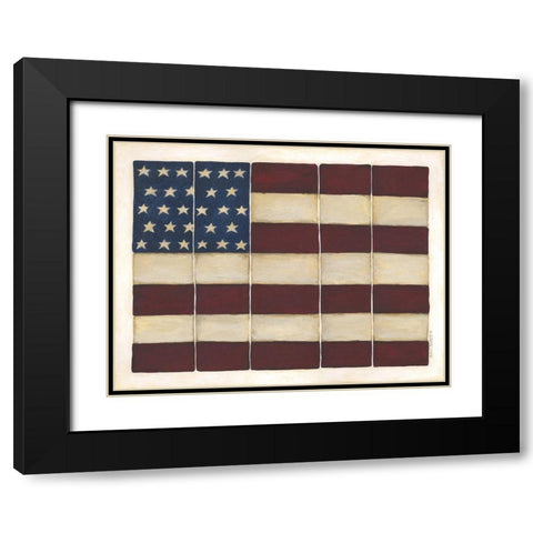 Tiled Flag Black Modern Wood Framed Art Print with Double Matting by Shamp, Cindy