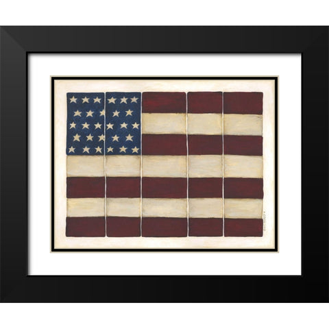 Tiled Flag Black Modern Wood Framed Art Print with Double Matting by Shamp, Cindy