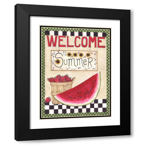 Welcome Summer Black Modern Wood Framed Art Print with Double Matting by Shamp, Cindy