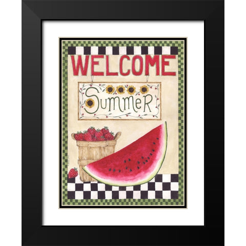 Welcome Summer Black Modern Wood Framed Art Print with Double Matting by Shamp, Cindy