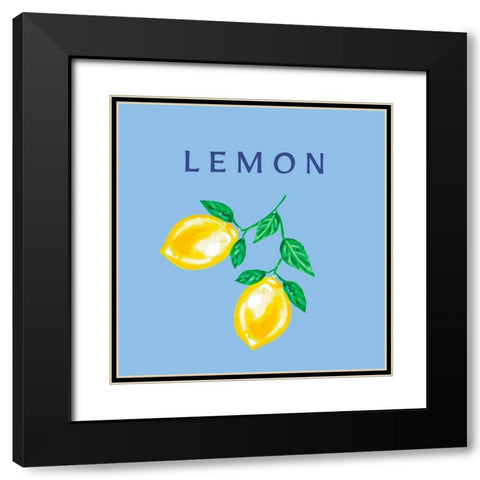 Hanging Lemons Black Modern Wood Framed Art Print with Double Matting by Tyndall, Elizabeth