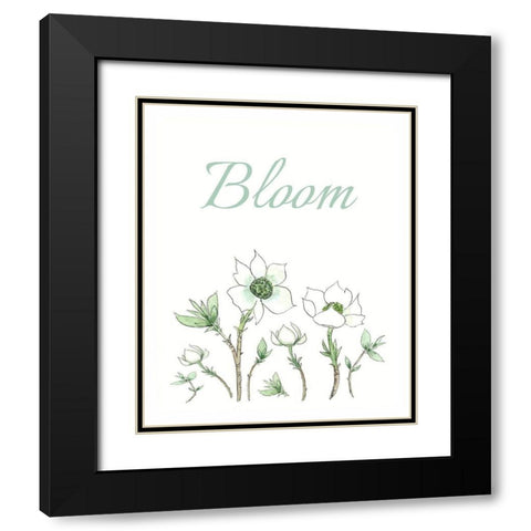 Bloom Black Modern Wood Framed Art Print with Double Matting by Tyndall, Elizabeth