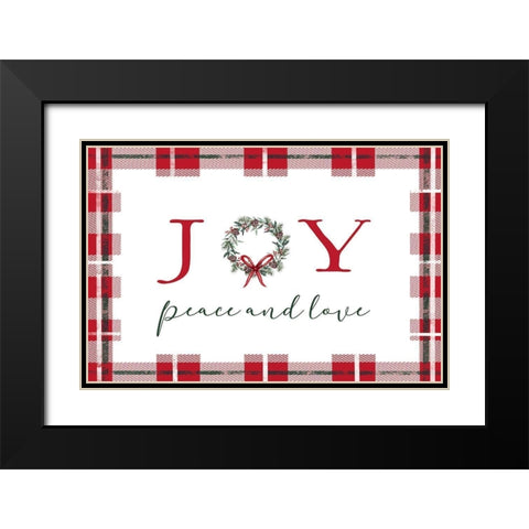 Joy-Peace and Love Black Modern Wood Framed Art Print with Double Matting by Tyndall, Elizabeth