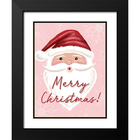 Merry Christmas Black Modern Wood Framed Art Print with Double Matting by Tyndall, Elizabeth