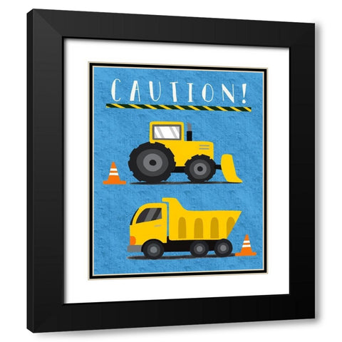 Caution Black Modern Wood Framed Art Print with Double Matting by Tyndall, Elizabeth