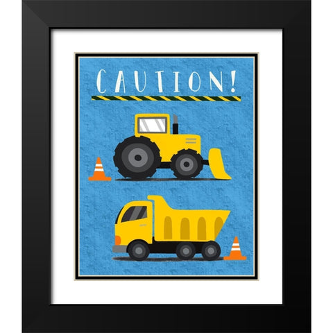 Caution Black Modern Wood Framed Art Print with Double Matting by Tyndall, Elizabeth