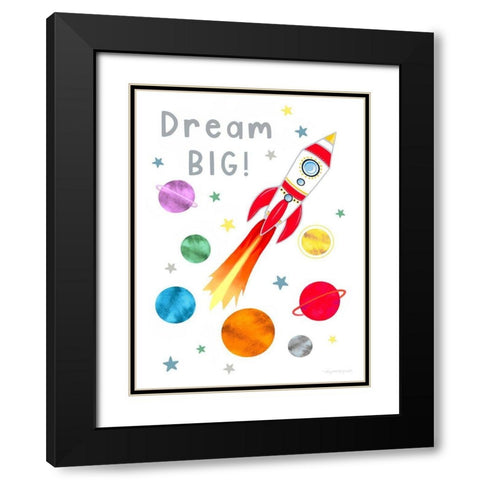 Dream Big Black Modern Wood Framed Art Print with Double Matting by Tyndall, Elizabeth