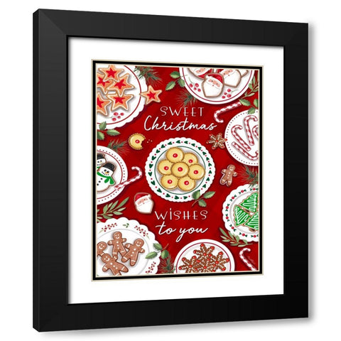 Sweet Christmas Wishes Black Modern Wood Framed Art Print with Double Matting by Tyndall, Elizabeth