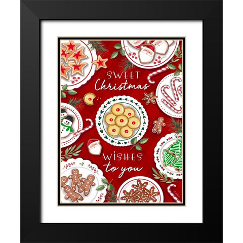 Sweet Christmas Wishes Black Modern Wood Framed Art Print with Double Matting by Tyndall, Elizabeth