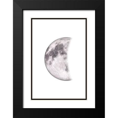 Moon Phases II Black Modern Wood Framed Art Print with Double Matting by JJ Design House